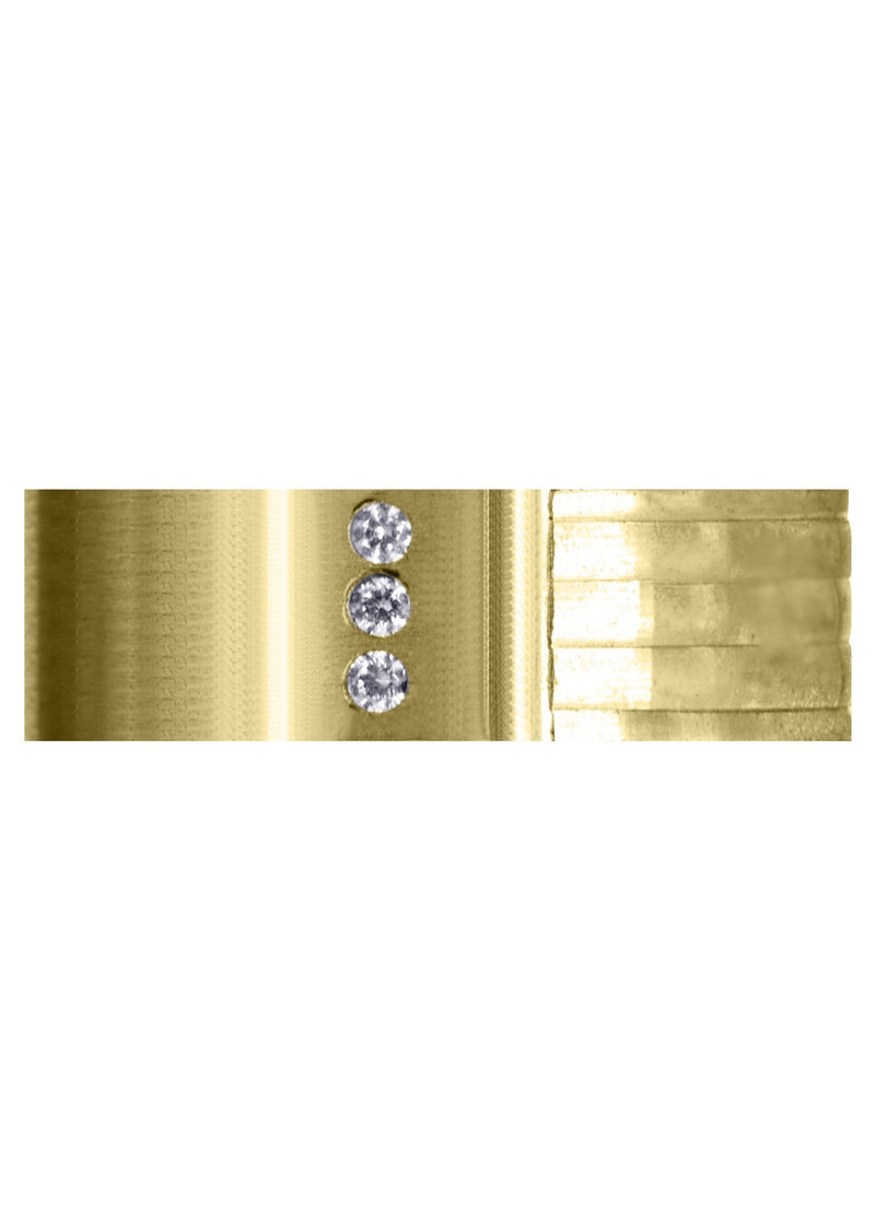 Yellow Gold Diamond Mens Wedding Band | 0.06 Carats | Satin Finish (Lane)