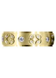 Yellow Gold Diamond Mens Wedding Band | 0.3 Carats | Satin Finish (Shane)