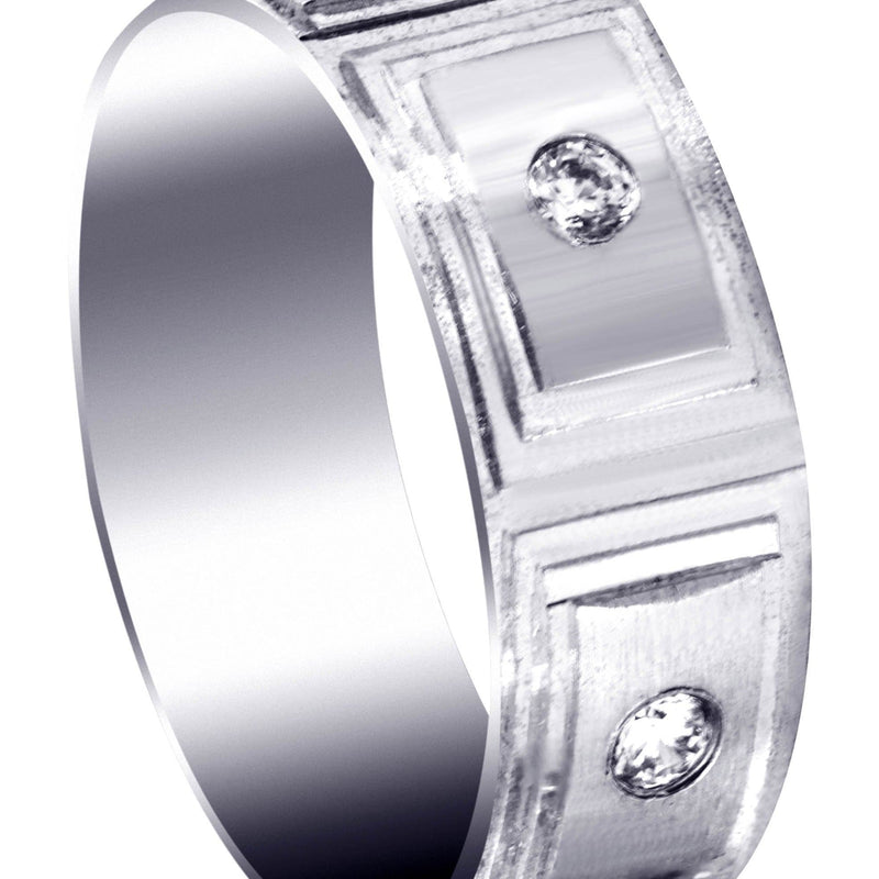 Diamond Mens Wedding Band | 0.36 Carats | Wire Matt Finish (Rafael)