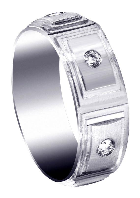 Diamond Mens Wedding Band | 0.36 Carats | Wire Matt Finish (Rafael)