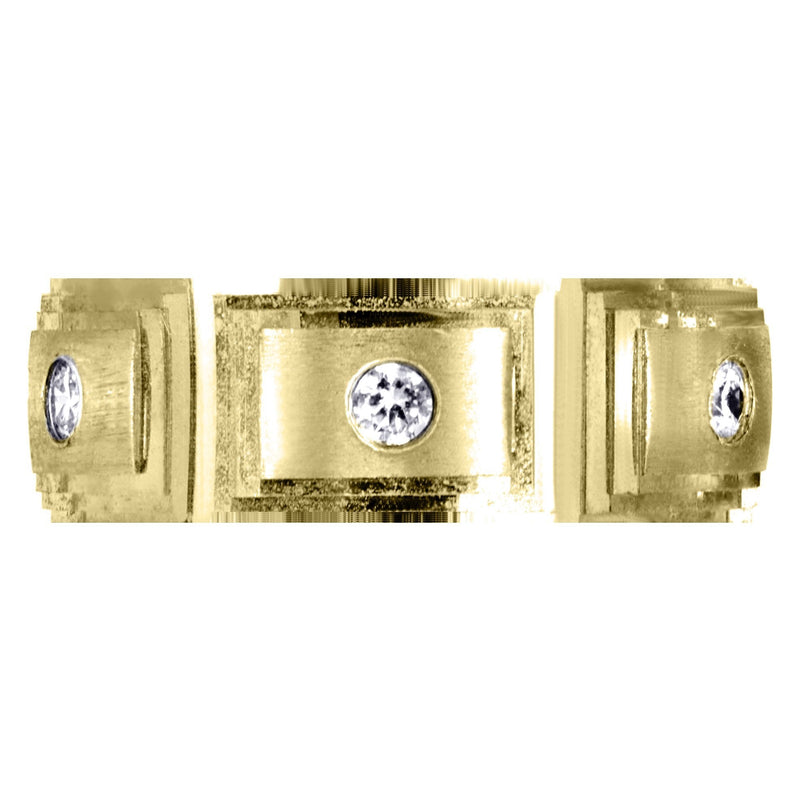 Yellow Gold Diamond Mens Wedding Band | 0.36 Carats | Wire Matt Finish (Rafael)