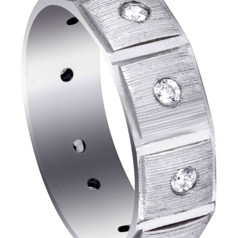 Diamond Mens Wedding Band | 0.5 Carats | Diamond Cut Finish (Ronan)