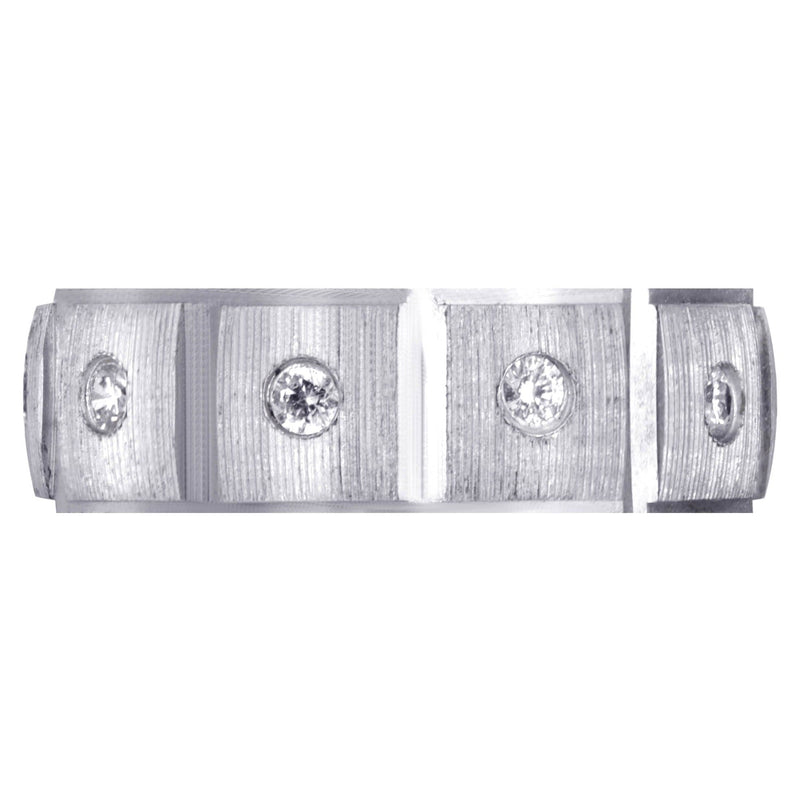 Diamond Mens Wedding Band | 0.5 Carats | Diamond Cut Finish (Ronan)