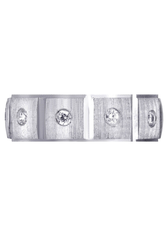 Diamond Mens Wedding Band | 0.5 Carats | Diamond Cut Finish (Ronan)