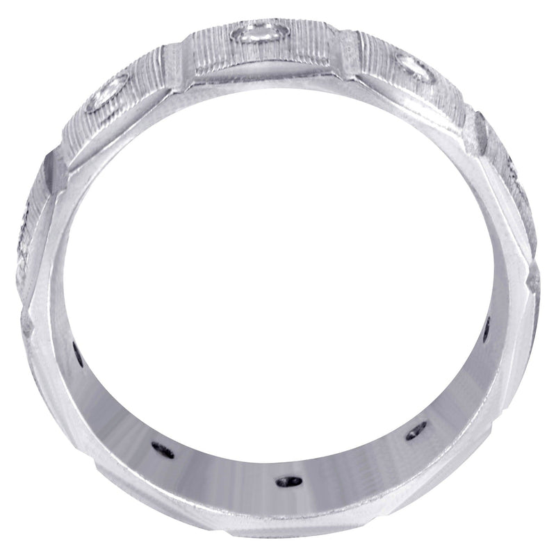 Diamond Mens Wedding Band | 0.5 Carats | Diamond Cut Finish (Ronan)