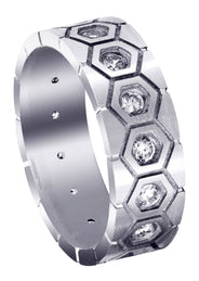 Diamond Mens Wedding Band | 0.75 Carats | Satin Finish