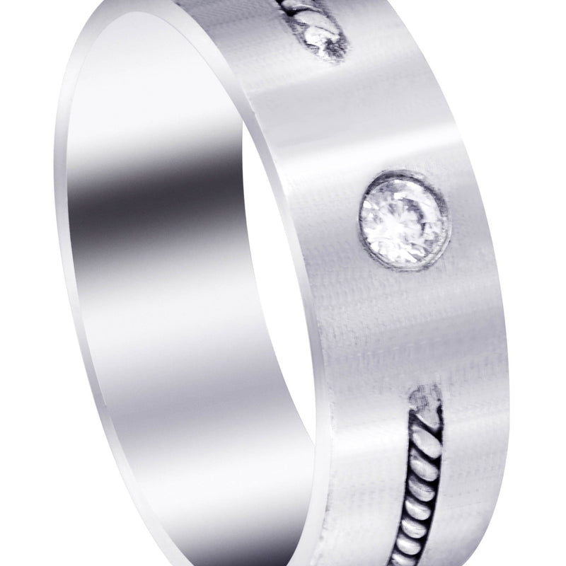 Diamond Mens Engagement Ring | 0.15 Carats | Satin Finish (Cohen)