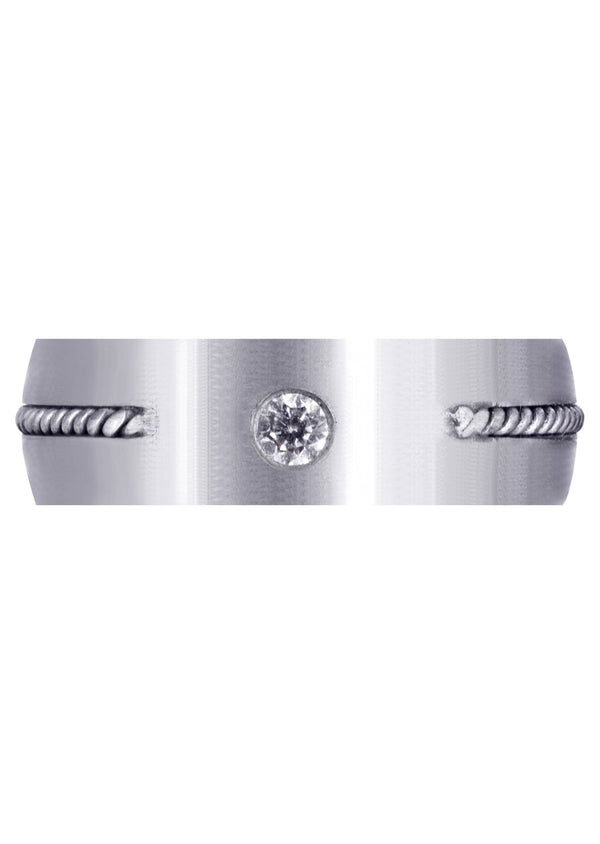 Diamond Mens Engagement Ring | 0.15 Carats | Satin Finish (Cohen)