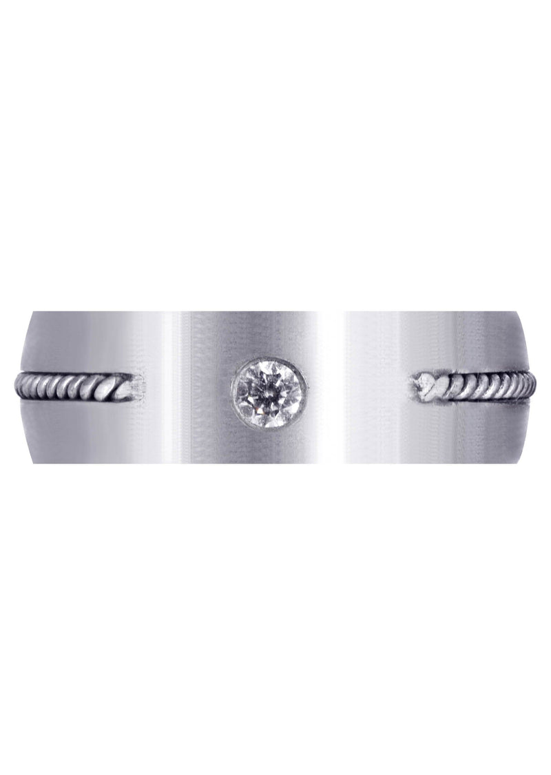 Diamond Mens Engagement Ring | 0.15 Carats | Satin Finish (Cohen)