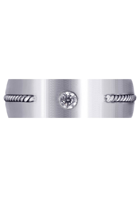 Diamond Mens Engagement Ring | 0.15 Carats | Satin Finish (Cohen)
