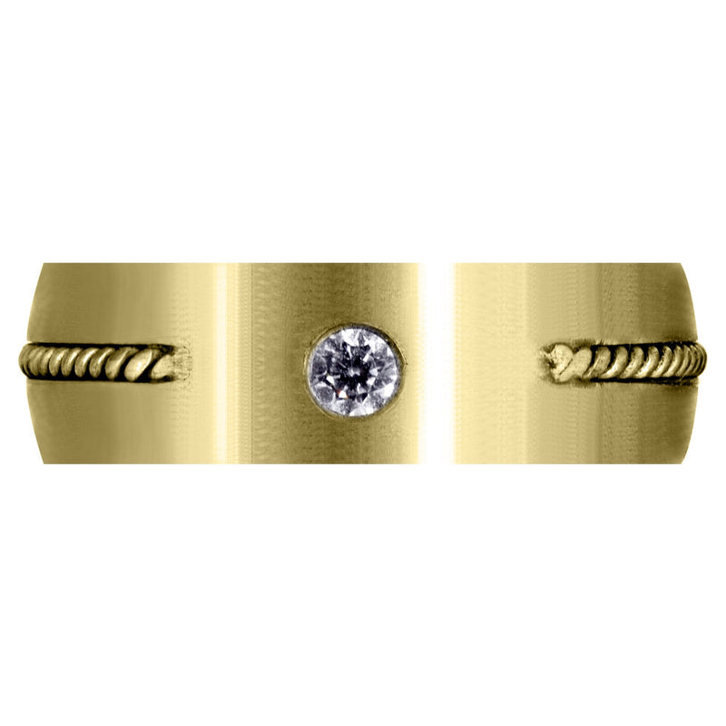 Yellow Gold Diamond Mens Engagement Ring | 0.15 Carats | Satin Finish (Cohen)
