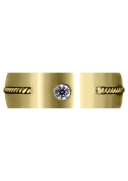 Yellow Gold Diamond Mens Engagement Ring | 0.15 Carats | Satin Finish (Cohen)