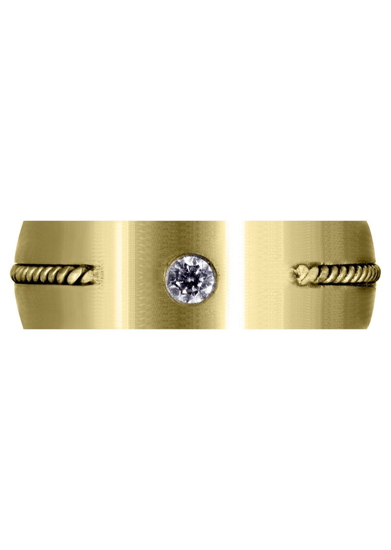 Yellow Gold Diamond Mens Engagement Ring | 0.15 Carats | Satin Finish (Cohen)