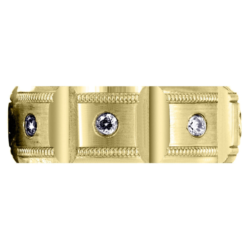 Yellow Gold Diamond Mens Engagement Ring | 0.4 Carats | Satin Finish (Colt)