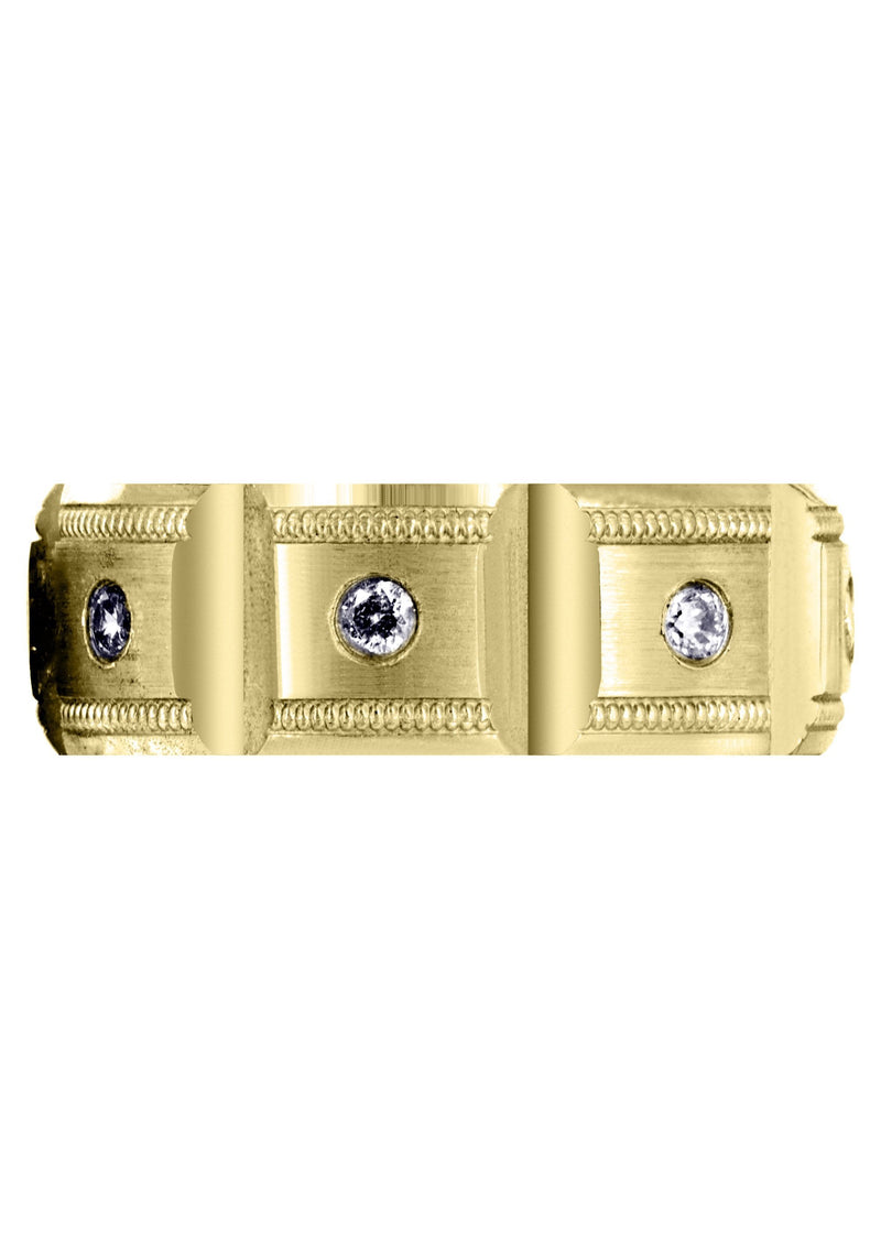 Yellow Gold Diamond Mens Engagement Ring | 0.4 Carats | Satin Finish (Colt)