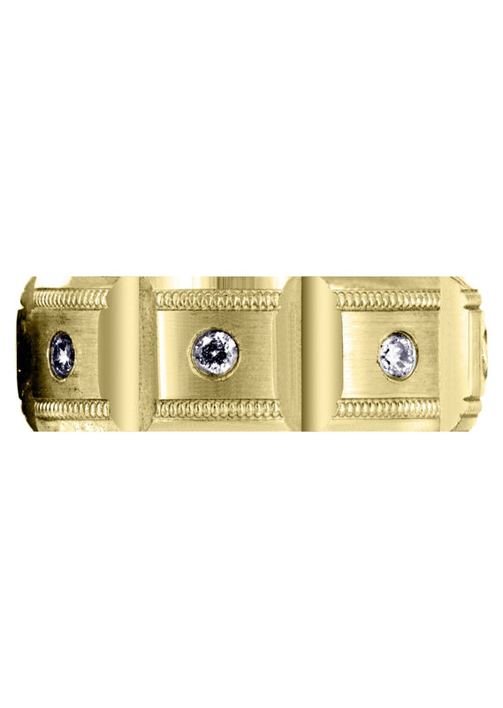 Yellow Gold Diamond Mens Engagement Ring | 0.4 Carats | Satin Finish (Colt)
