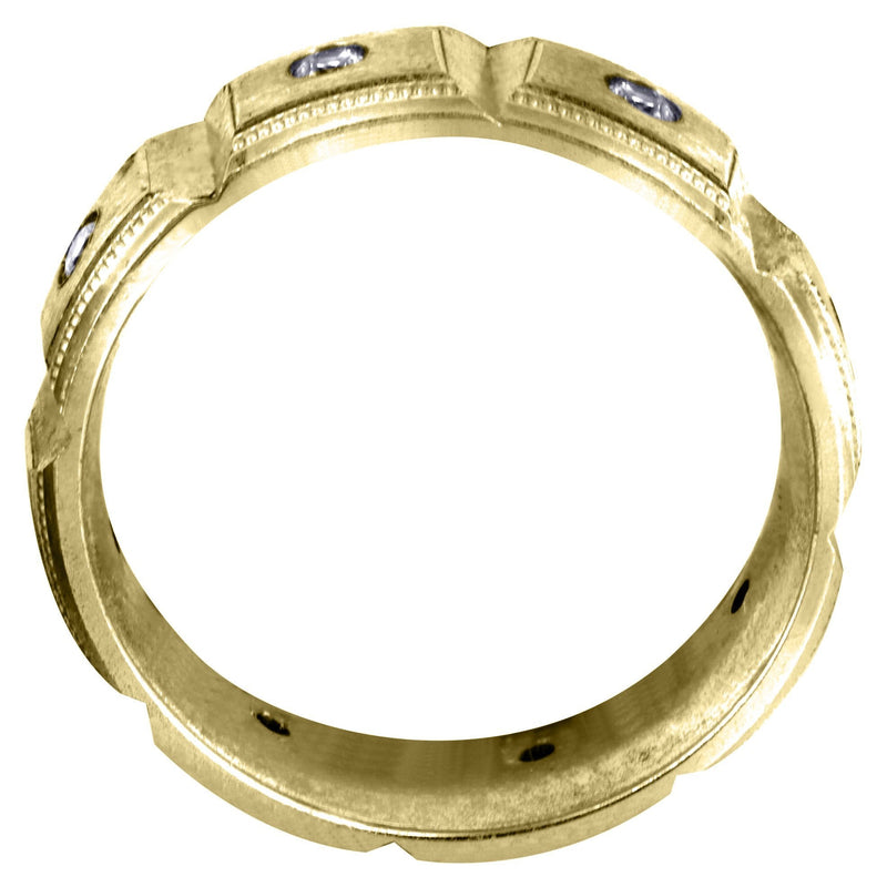 Yellow Gold Diamond Mens Engagement Ring | 0.4 Carats | Satin Finish (Colt)