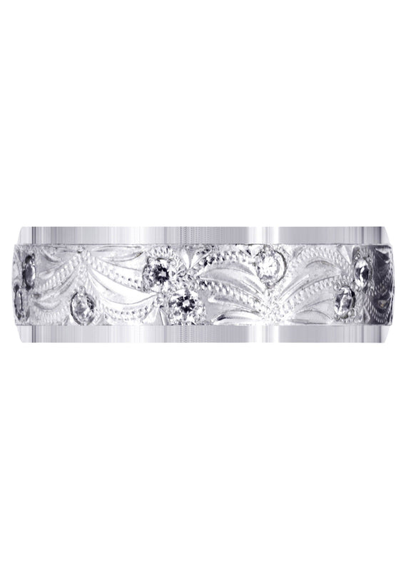 Diamond Mens Wedding Band | 0.54 Carats | High Polish Finish (Karson)