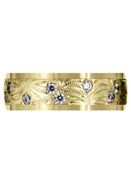Yellow Gold Diamond Mens Wedding Band | 0.54 Carats | High Polish Finish (Karson)