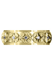 Yellow Gold Diamond Mens Wedding Band | 0.24 Carats | Satin Finish (Arthur)