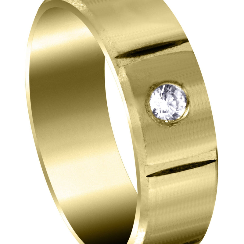 Yellow Gold Diamond Mens Wedding Band | 0.4 Carats | Satin Finish (Holden)