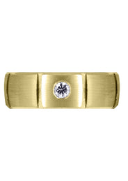 Yellow Gold Diamond Mens Wedding Band | 0.4 Carats | Satin Finish (Holden)