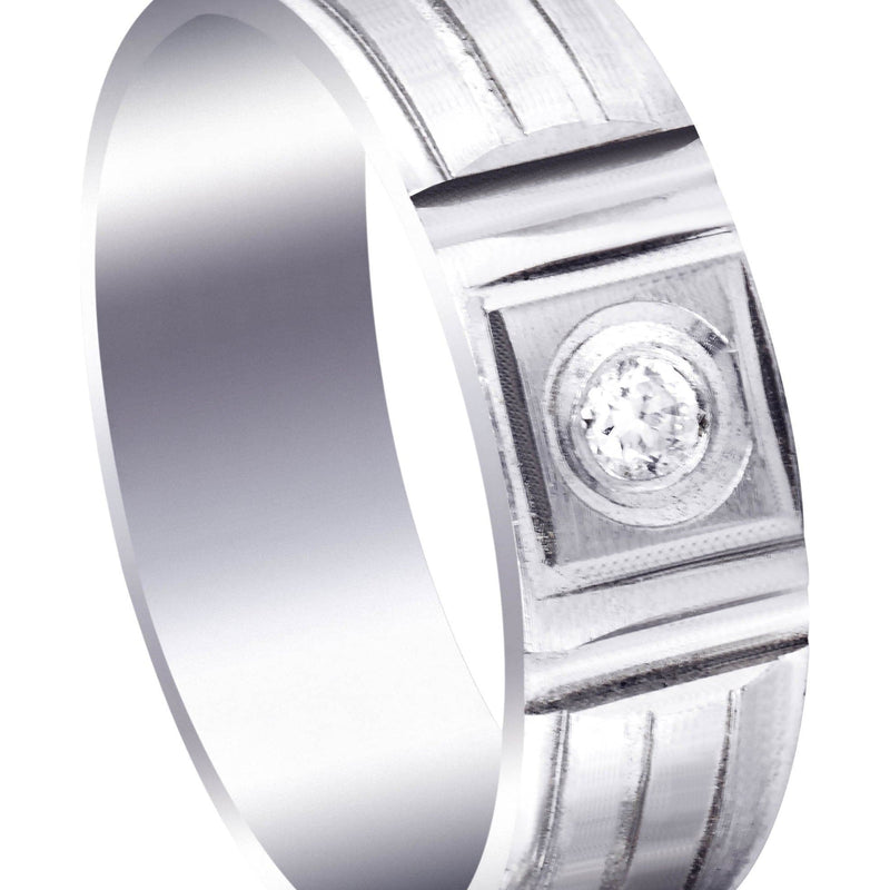 Diamond Mens Engagement Ring | 0.07 Carats | Satin Finish (Jeffrey)