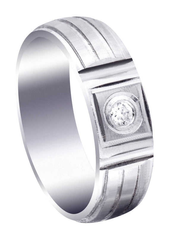 Diamond Mens Engagement Ring | 0.07 Carats | Satin Finish (Jeffrey)