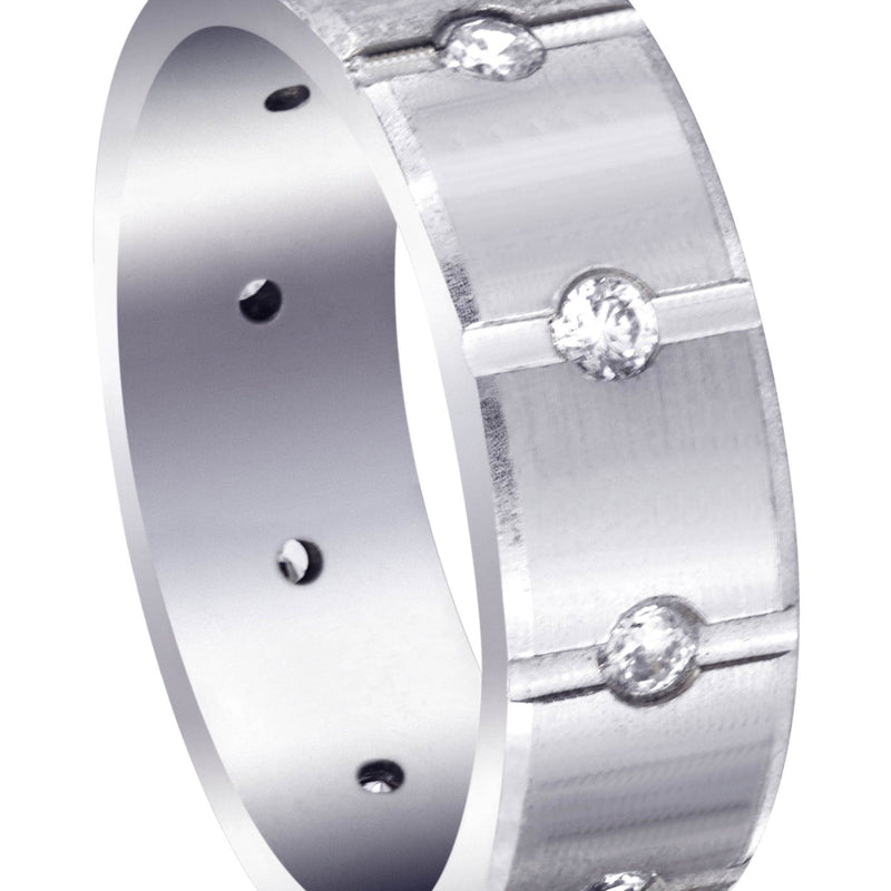 Diamond Mens Wedding Band | 0.5 Carats | Satin Finish (Archer)