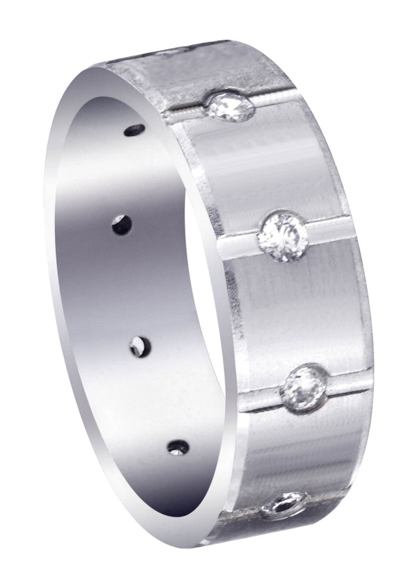 Diamond Mens Wedding Band | 0.5 Carats | Satin Finish (Archer)