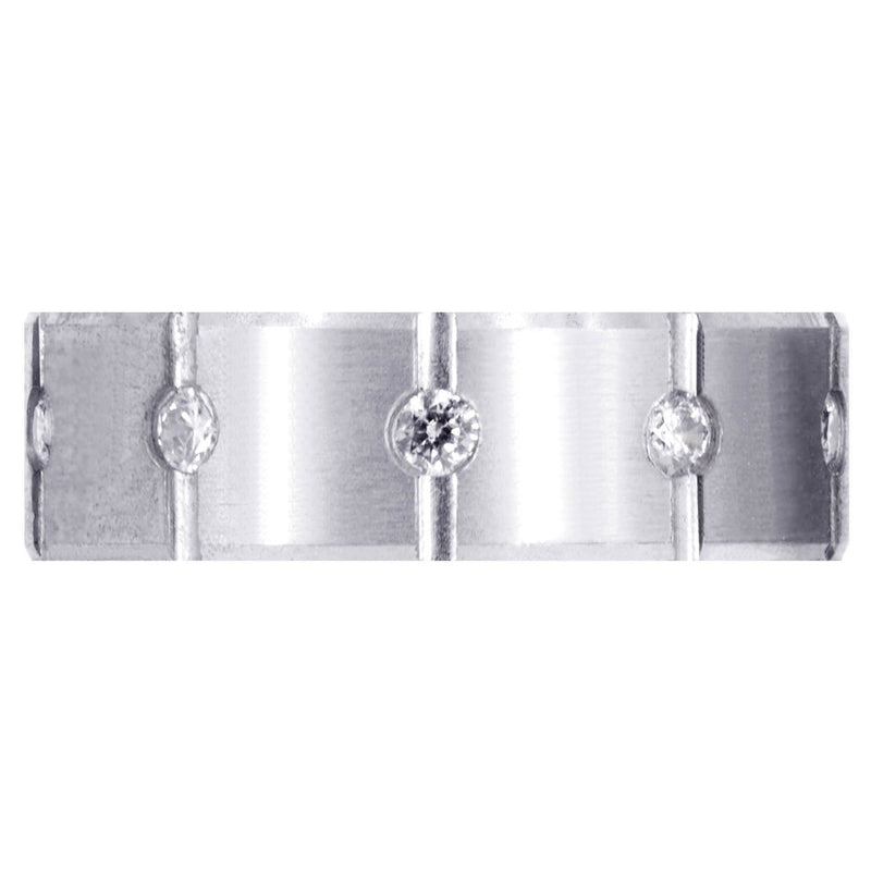 Diamond Mens Wedding Band | 0.5 Carats | Satin Finish (Archer)