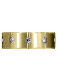 Yellow Gold Diamond Mens Wedding Band | 0.5 Carats | Satin Finish (Archer)