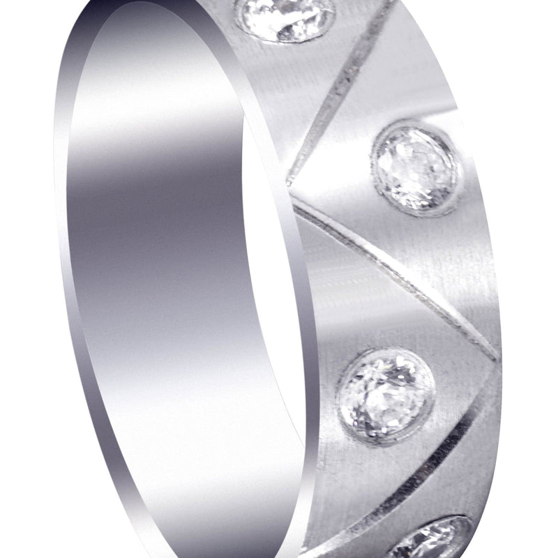 Diamond Mens Wedding Band | 1 Carats | Satin Finish (Milo)