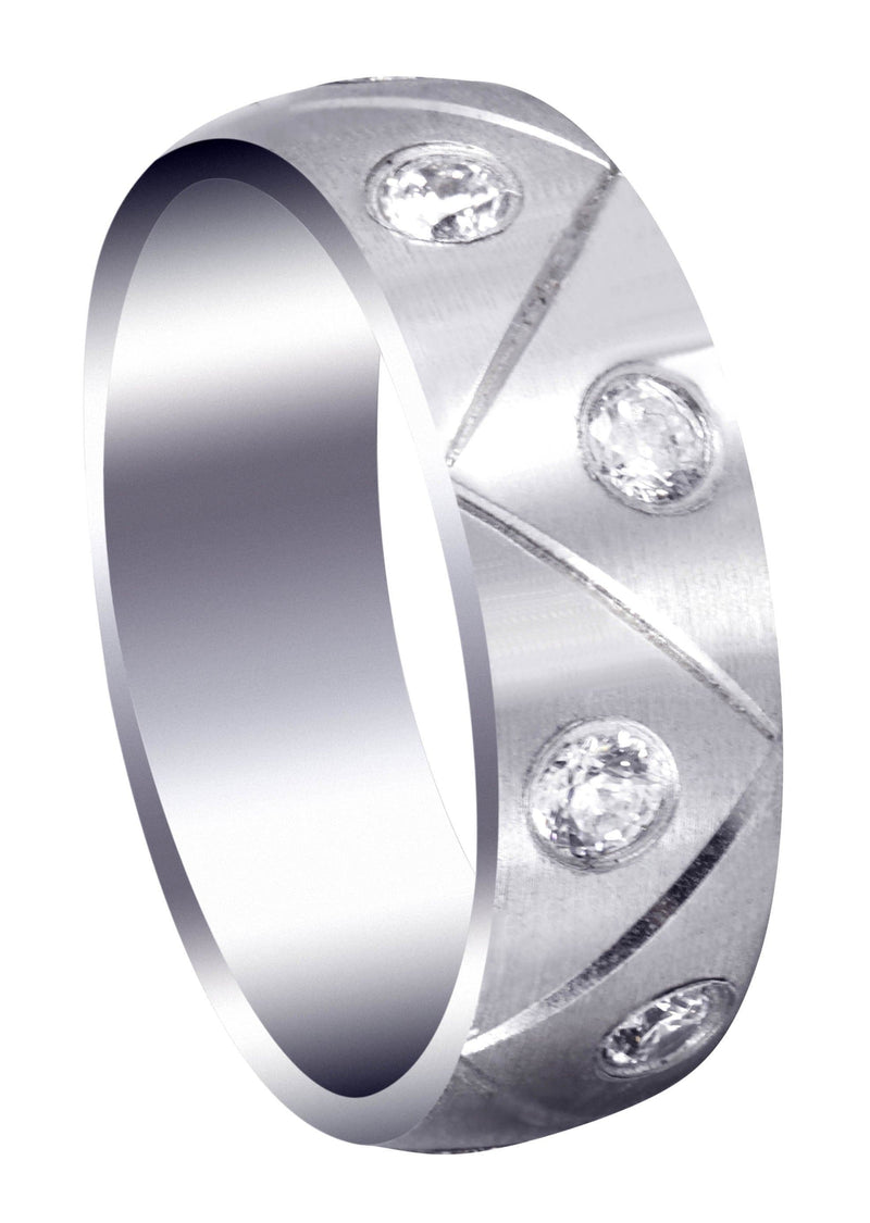 Diamond Mens Wedding Band | 1 Carats | Satin Finish (Milo)