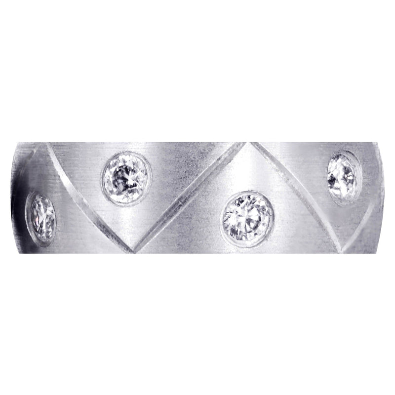 Diamond Mens Wedding Band | 1 Carats | Satin Finish (Milo)