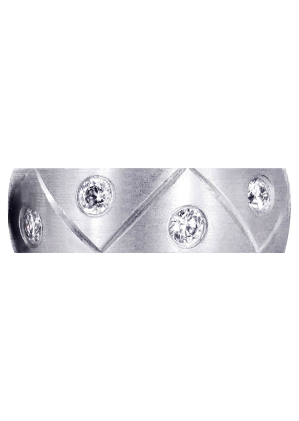 Diamond Mens Wedding Band | 1 Carats | Satin Finish (Milo)