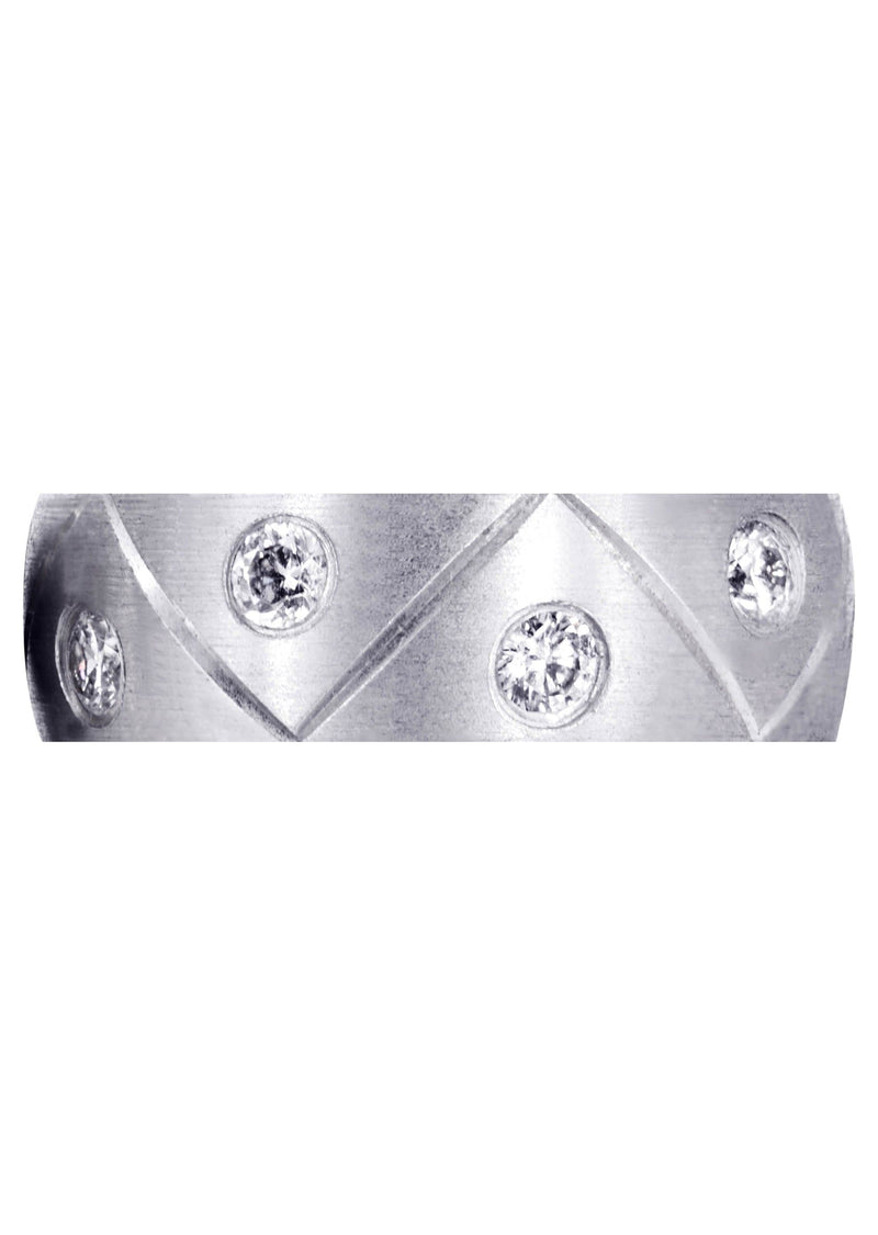 Diamond Mens Wedding Band | 1 Carats | Satin Finish (Milo)