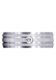 Diamond Mens Engagement Ring | 0.12 Carats | Cross Satin Finish (Kyler)