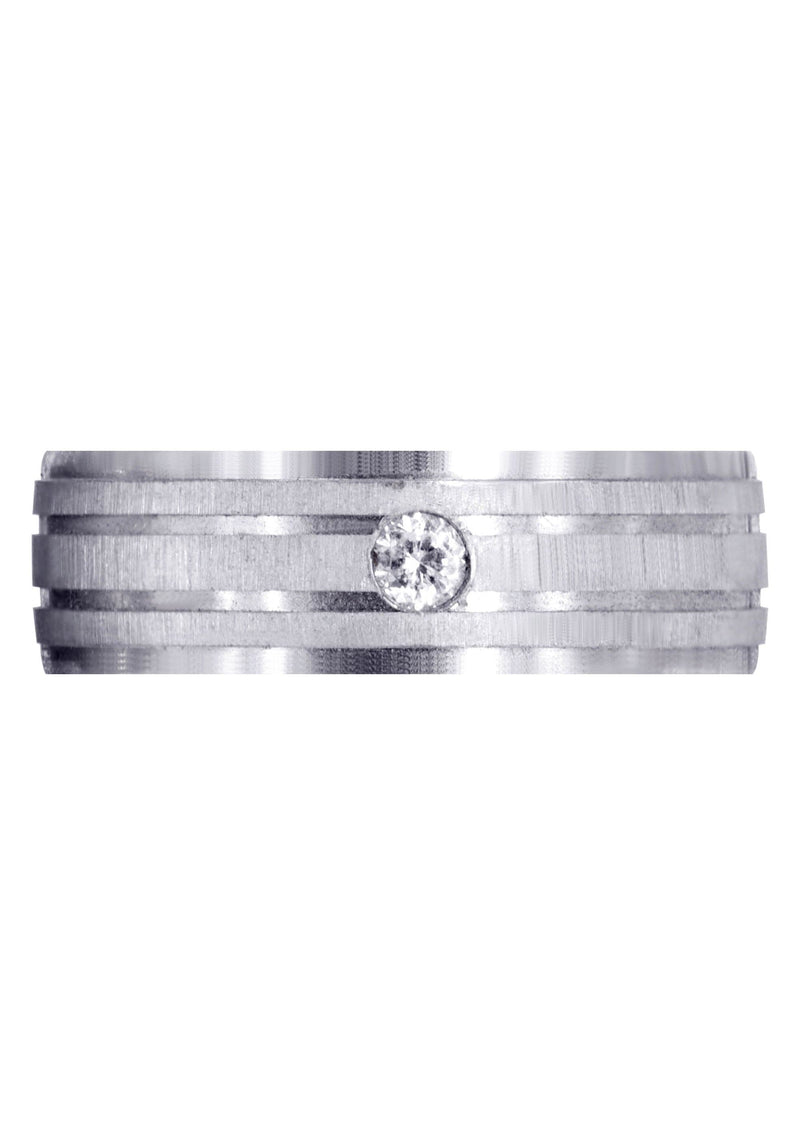 Diamond Mens Engagement Ring | 0.12 Carats | Cross Satin Finish (Kyler)