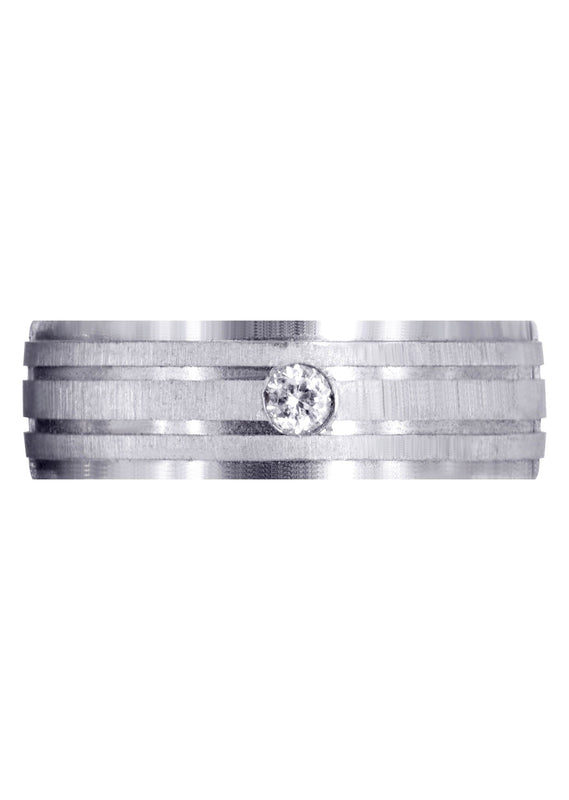 Diamond Mens Engagement Ring | 0.12 Carats | Cross Satin Finish (Kyler)
