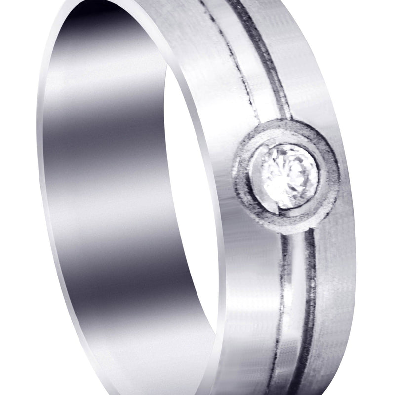 Diamond Mens Wedding Band | 0.1 Carats | Satin Finish (Erik)