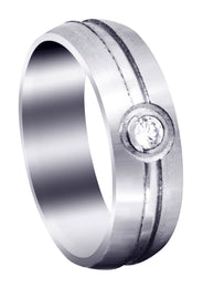 Diamond Mens Wedding Band | 0.1 Carats | Satin Finish (Erik)