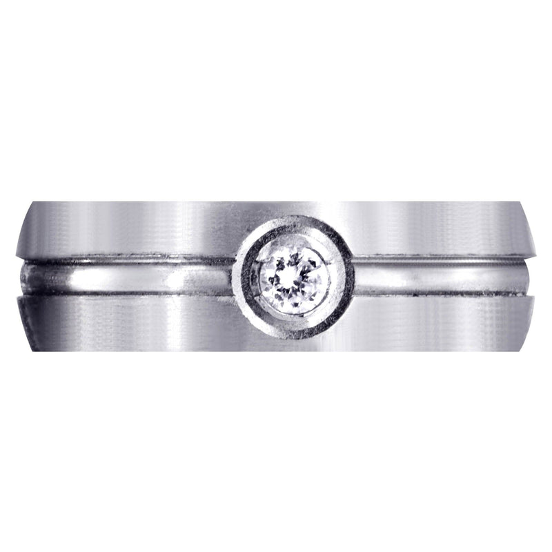 Diamond Mens Wedding Band | 0.1 Carats | Satin Finish (Erik)