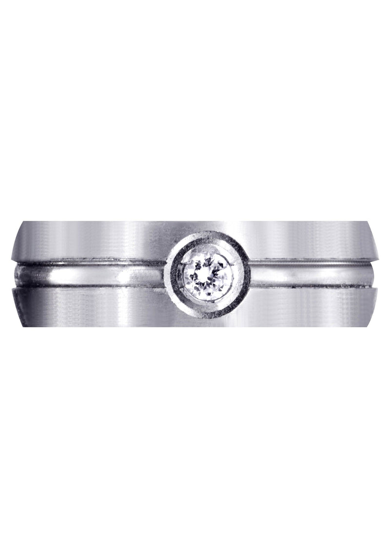 Diamond Mens Wedding Band | 0.1 Carats | Satin Finish (Erik)