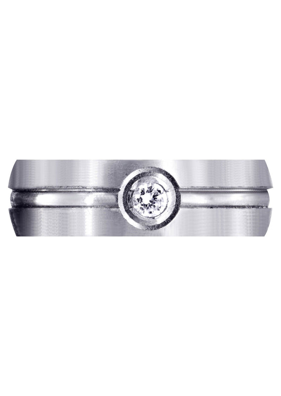 Diamond Mens Wedding Band | 0.1 Carats | Satin Finish (Erik)