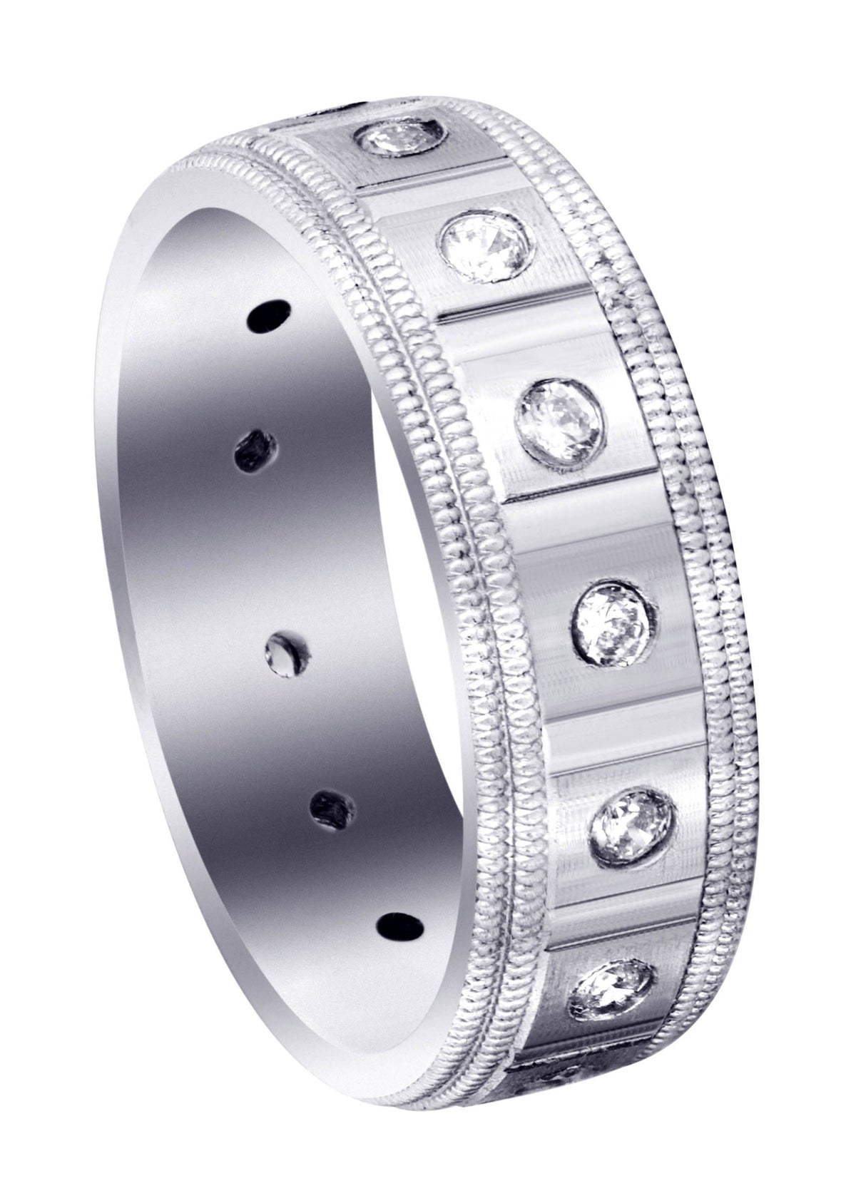 Diamond Mens Wedding Band | 0.45 Carats | Satin / High Polish Finish