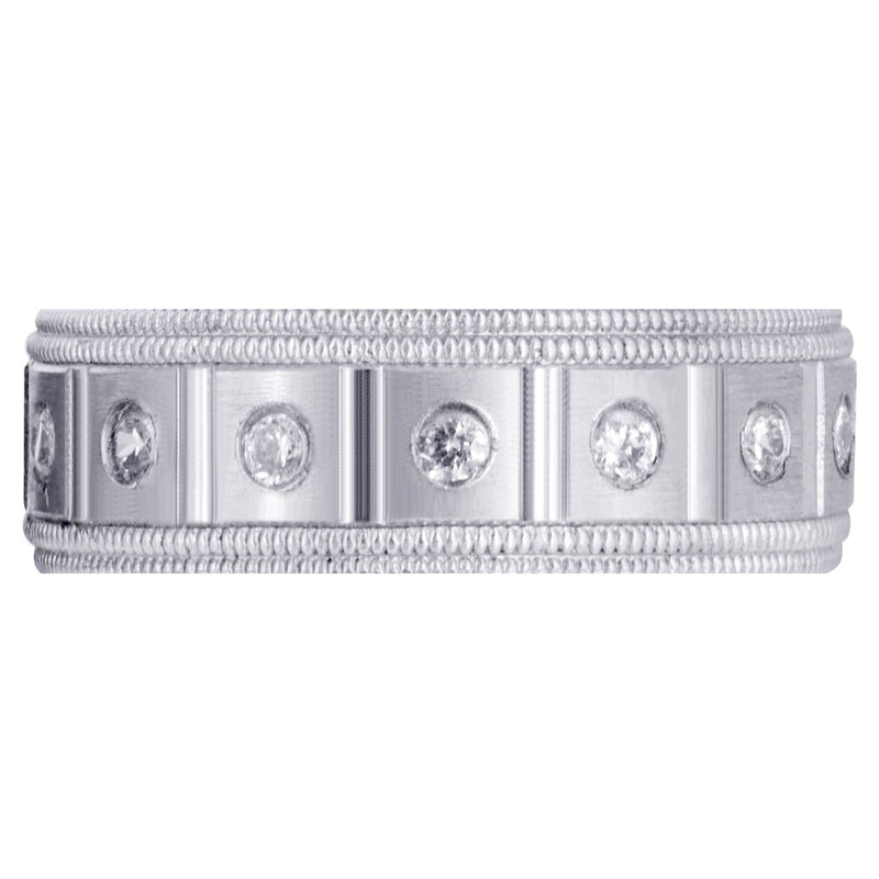 Diamond Mens Wedding Band | 0.45 Carats | Satin / High Polish Finish