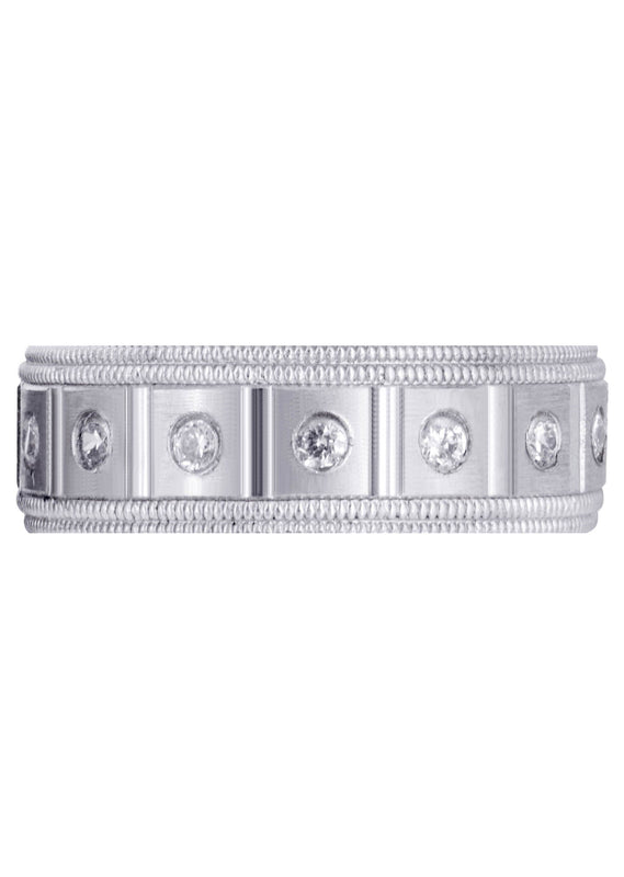 Diamond Mens Wedding Band | 0.45 Carats | Satin / High Polish Finish
