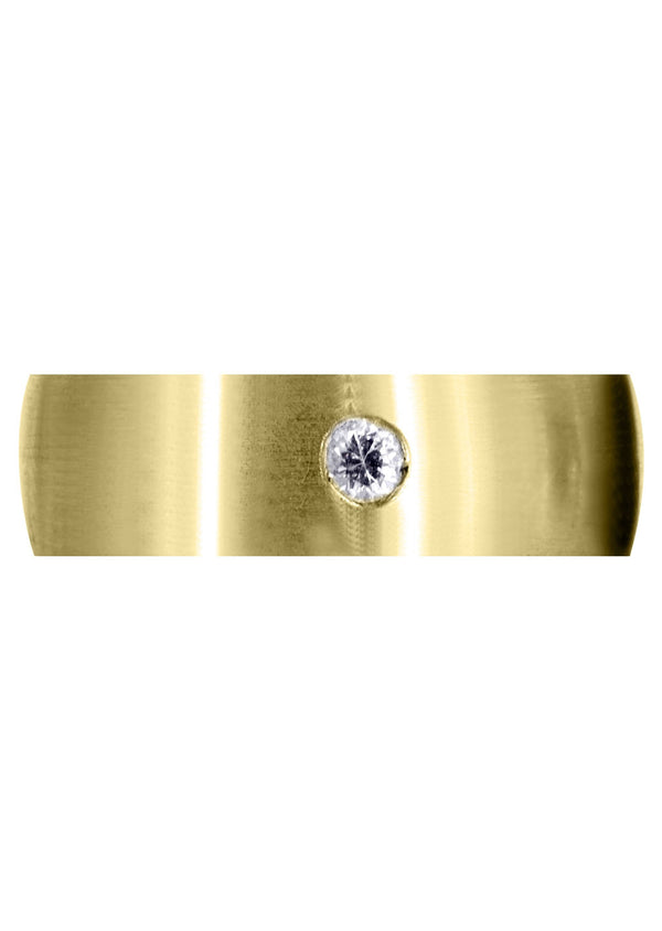 Yellow Gold Diamond Mens Wedding Band | 0.26 Carats | Satin Finish (Trenton)