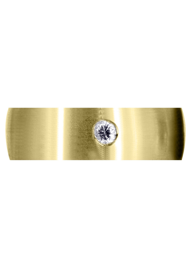 Yellow Gold Diamond Mens Wedding Band | 0.26 Carats | Satin Finish (Trenton)